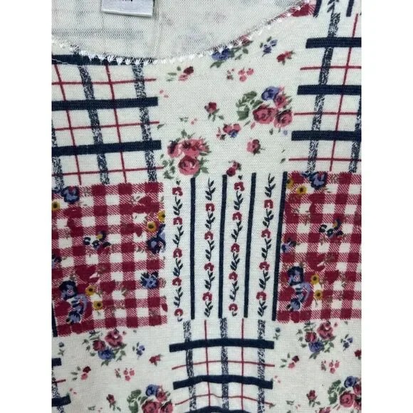 Vintage 90s Y2K Patchwork Thermal Floral NOS NWT Bodysuit M Cottagecore Fairy - Picture 6 of 6